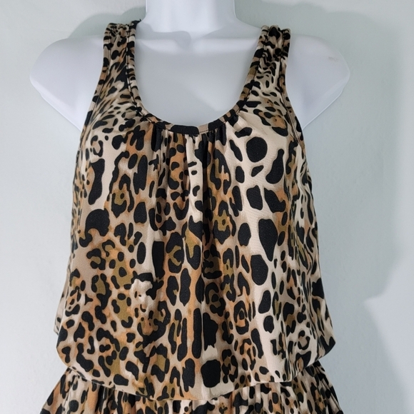 Unbranded Animal Print Sleeveless Jumpsuit Sz M Elastic Waist Pocket Soft Comfy - Picture 2 of 12